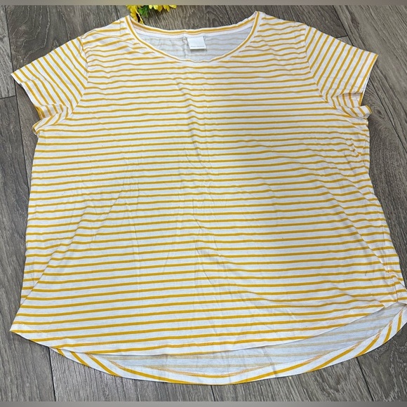 H&M Yellow & White Stripe T-Shirt - Size XL 🍋 - Picture 4 of 8